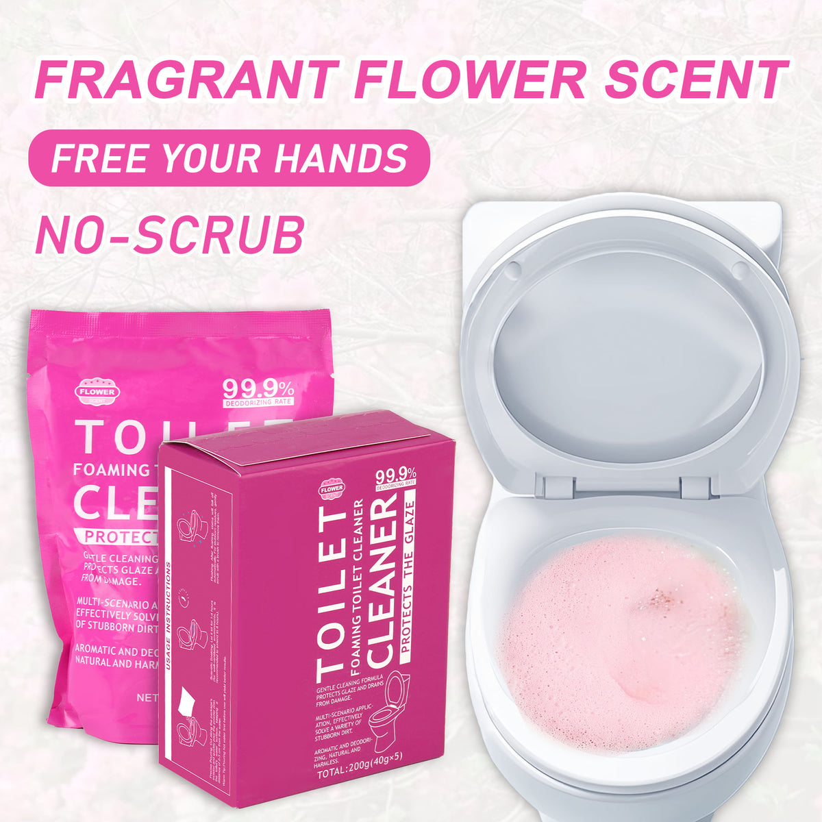 Flower Scent No-Scrub Toilet Foam Cleaner