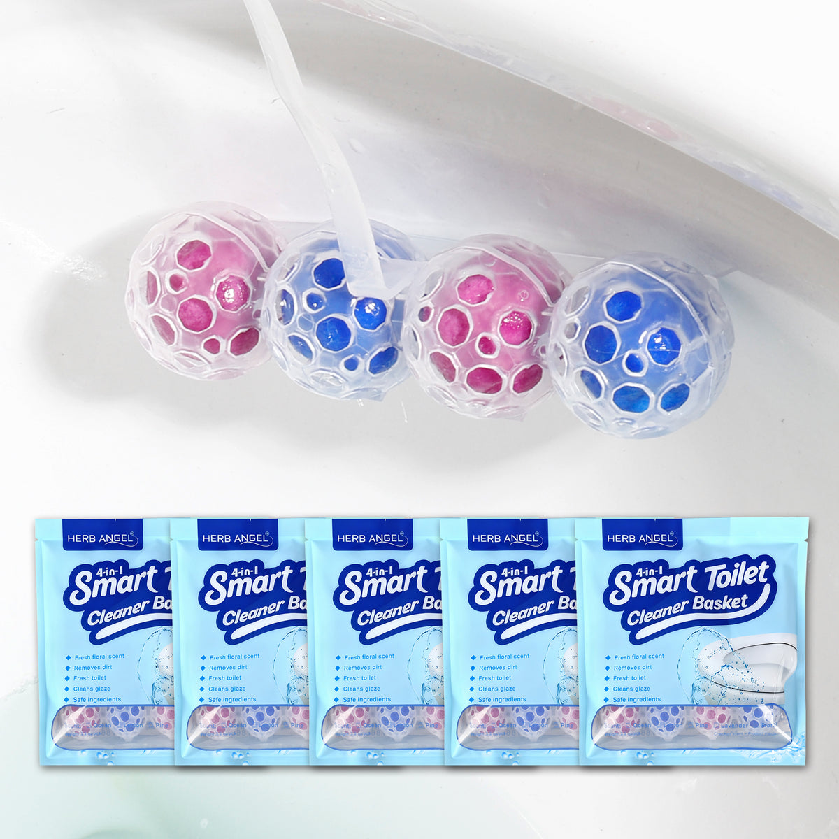 HerbAngel 4-in-1 Smart Toilet Cleaner Baskets