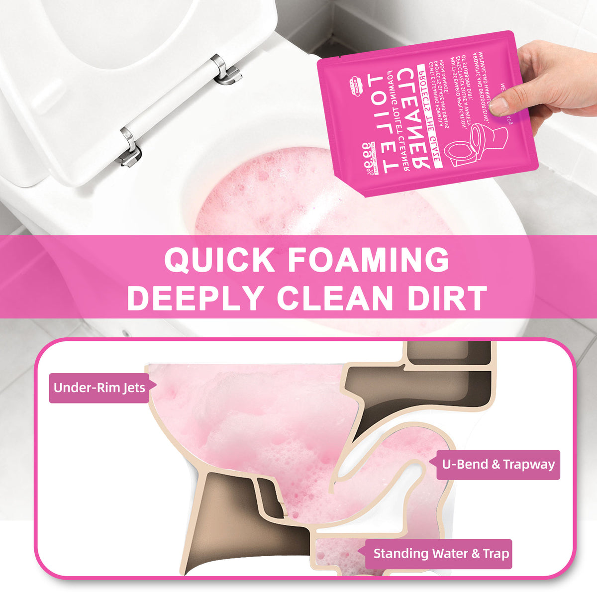 Flower Scent No-Scrub Toilet Foam Cleaner