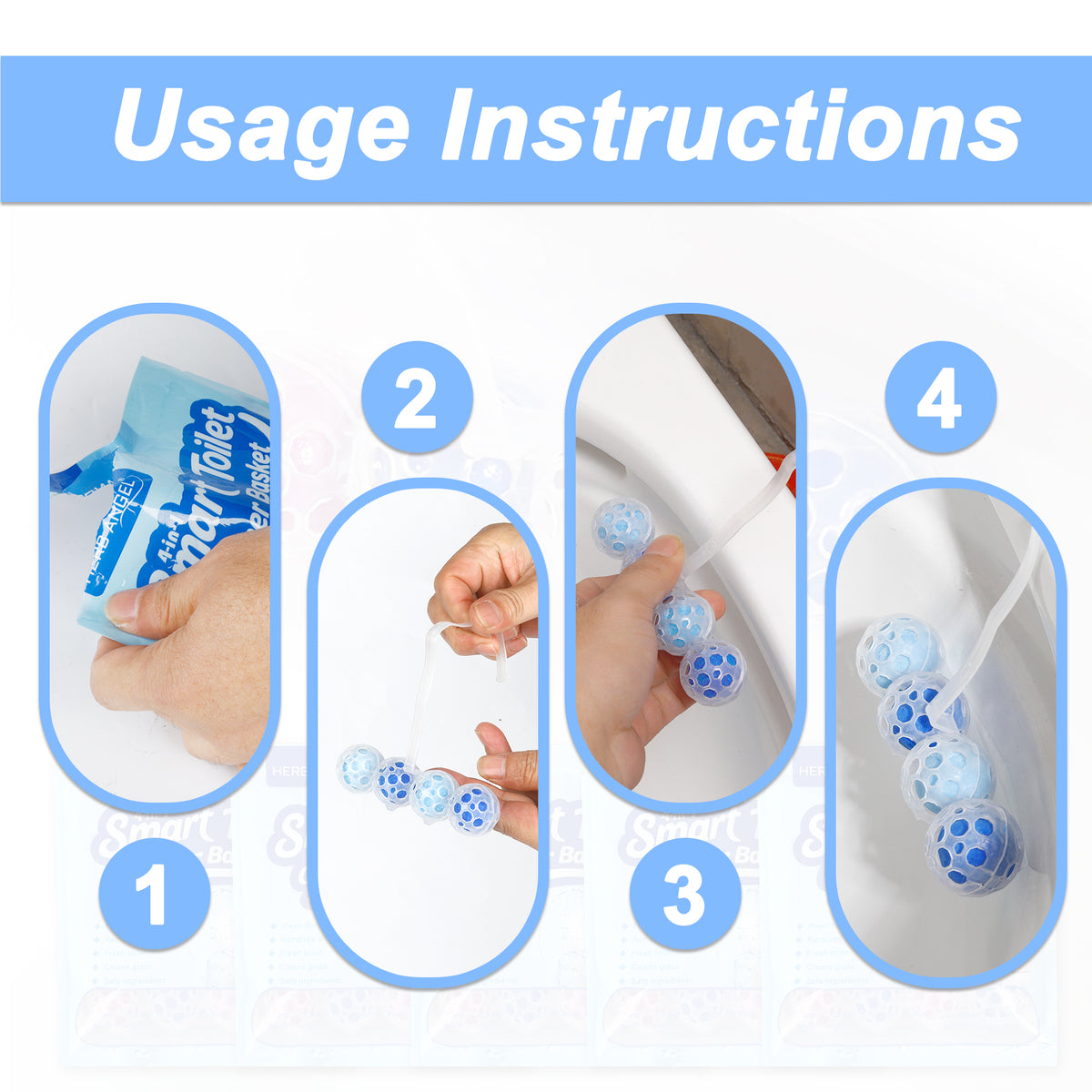 HerbAngel 4-in-1 Smart Toilet Cleaner Baskets