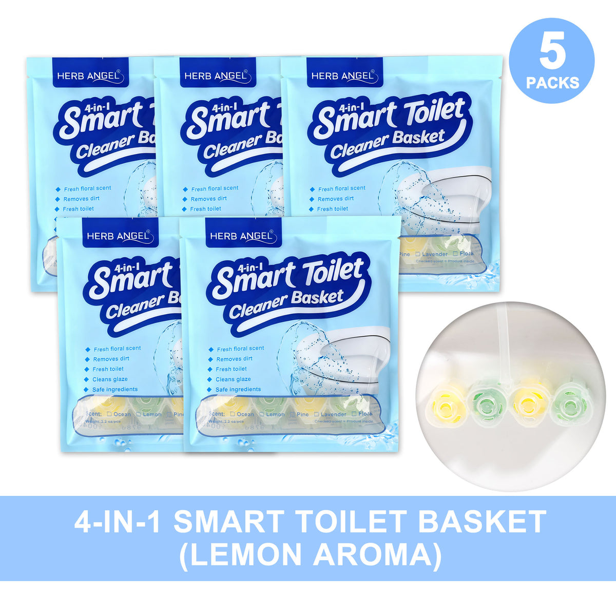 HerbAngel 4-in-1 Hanging Toilet Cleaner Balls