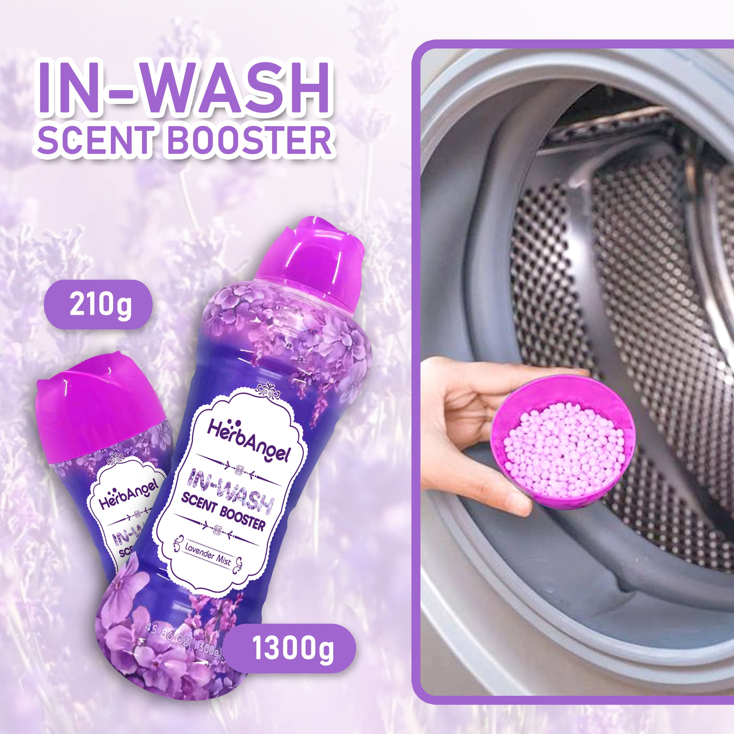 HerbAngel Lavender In-Wash Scent Booster Beads (210g/1300g)
