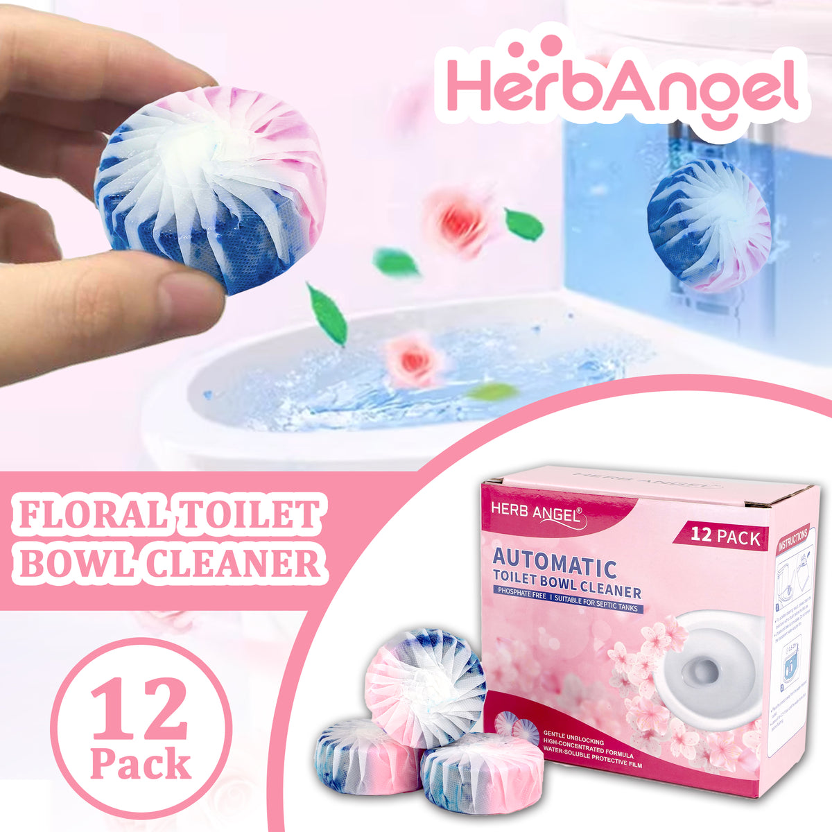 HerbAngel Automatic Toilet Bowl Cleaner Blocks