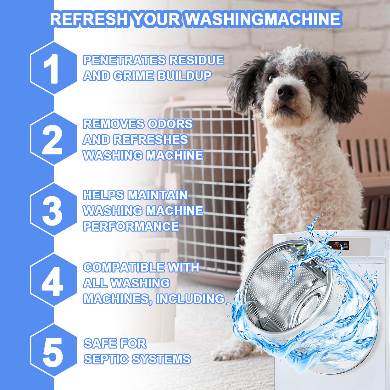 HerbAngel Washing Machine Cleaner Pro for Pet Owners (25 Tablets)