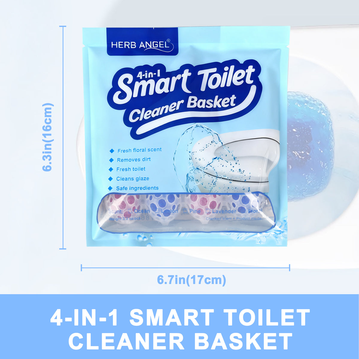 HerbAngel 4-in-1 Smart Toilet Cleaner Baskets