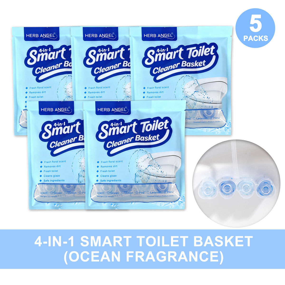 HerbAngel 4-in-1 Hanging Toilet Cleaner Balls
