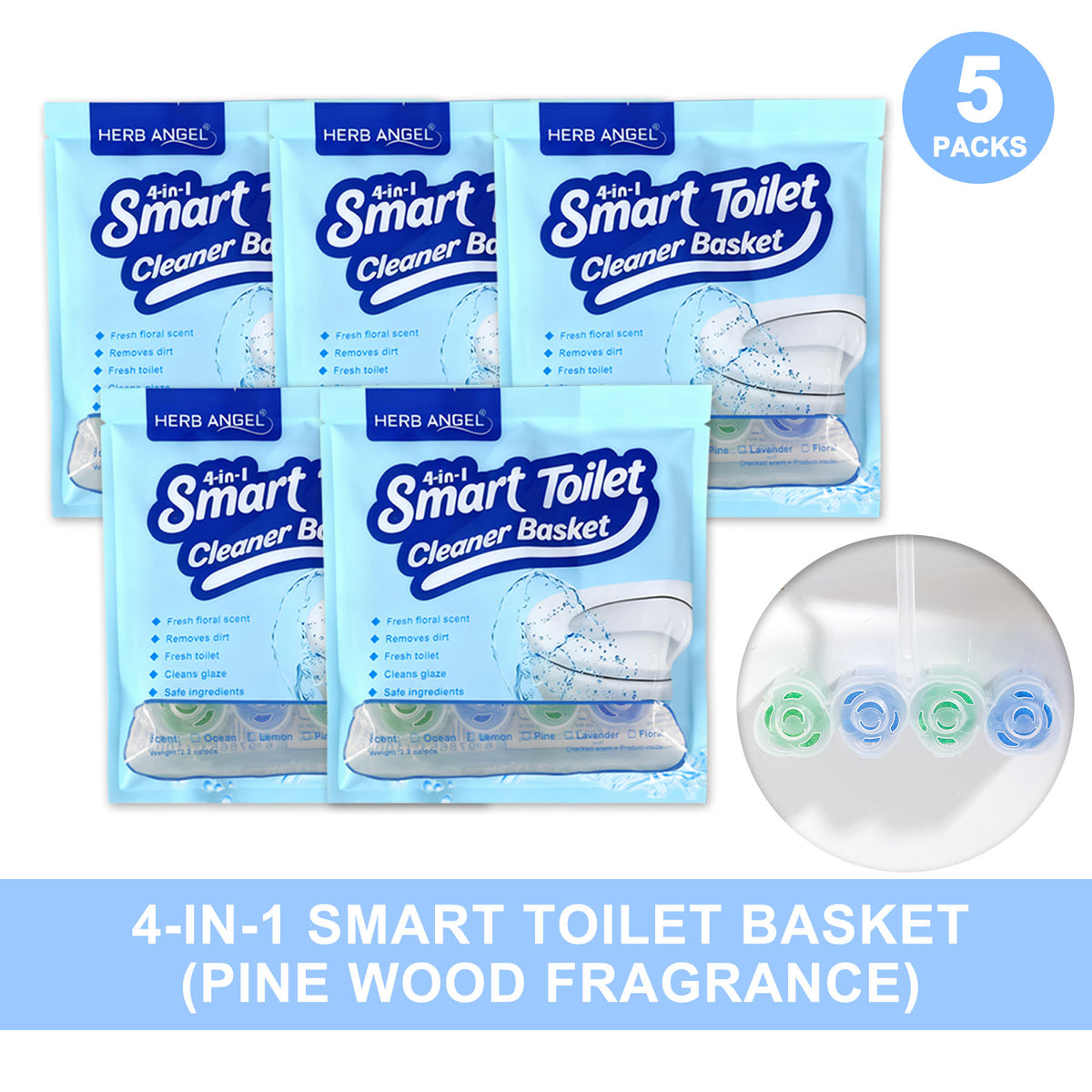 HerbAngel 4-in-1 Hanging Toilet Cleaner Balls