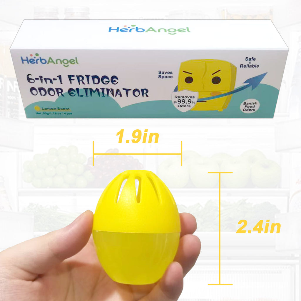 HerbAngel Fridge Deodorizer Balls, Odor Eliminator (4 Pack)