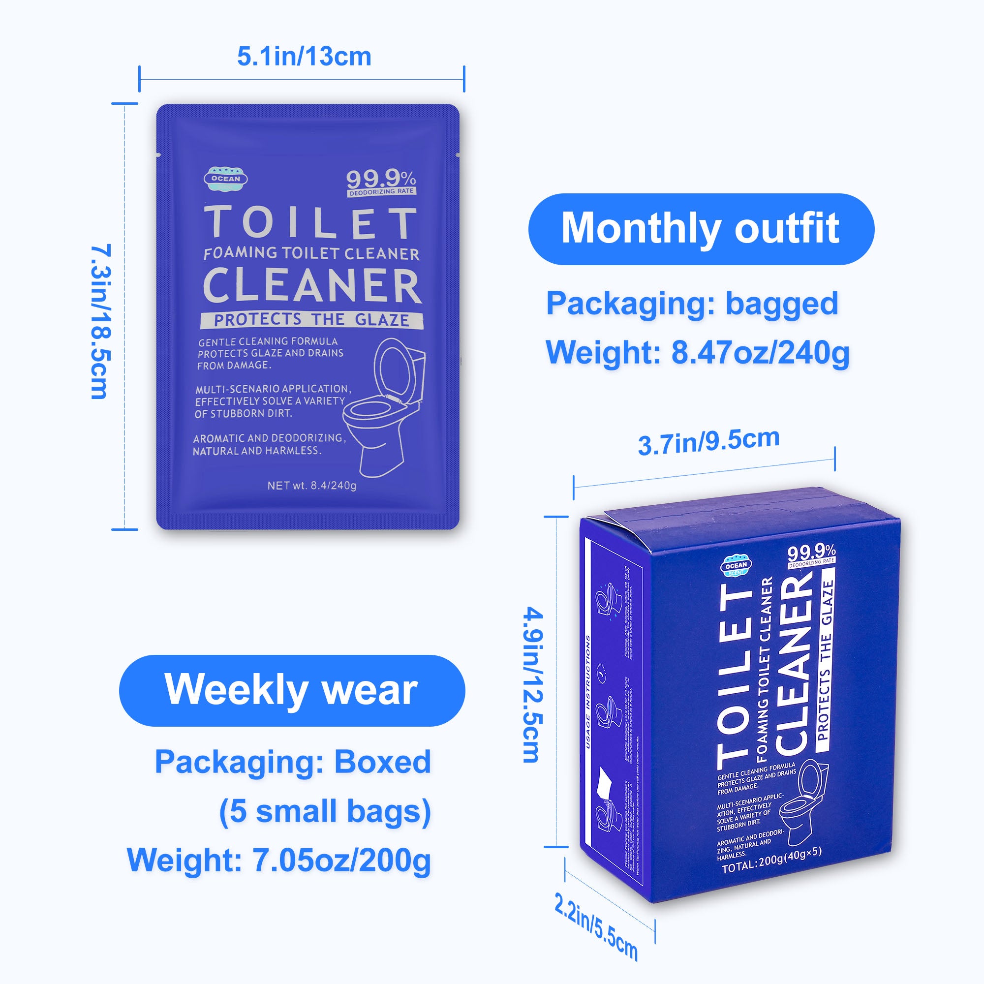 Ocean Fragrance No-Scrub Toilet Foam Cleaner