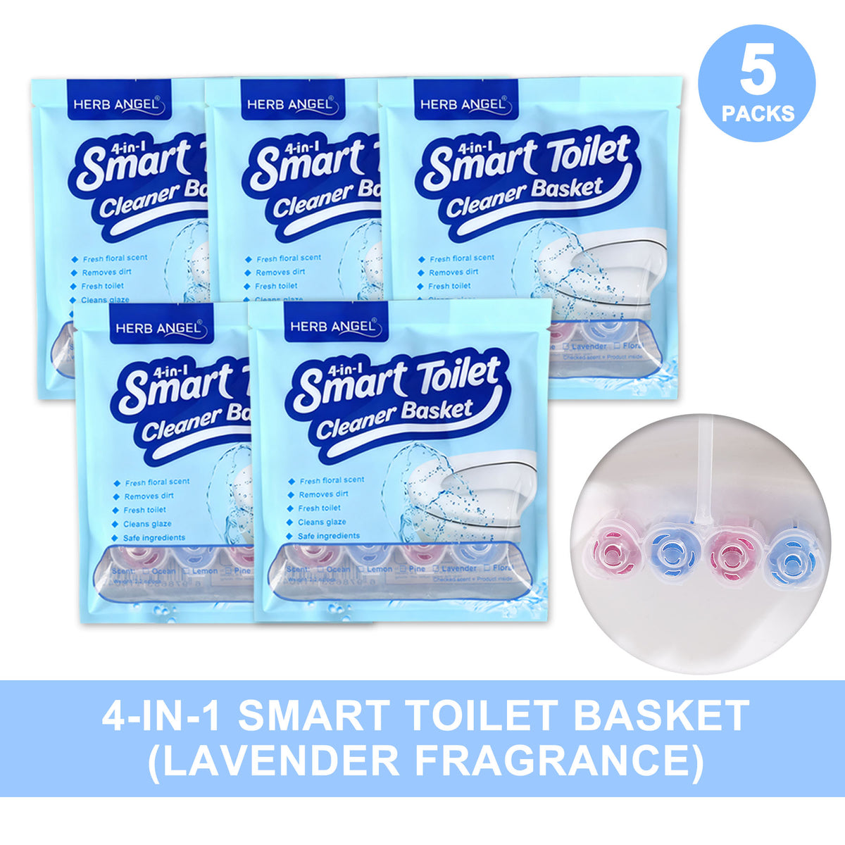 HerbAngel 4-in-1 Hanging Toilet Cleaner Balls