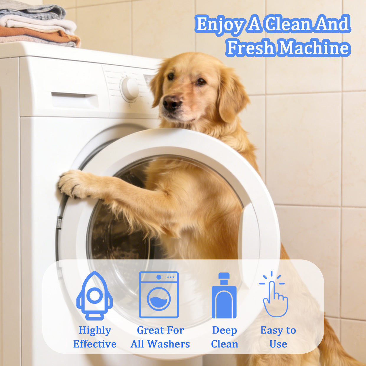 HerbAngel Washing Machine Cleaner Pro for Pet Owners (25 Tablets)