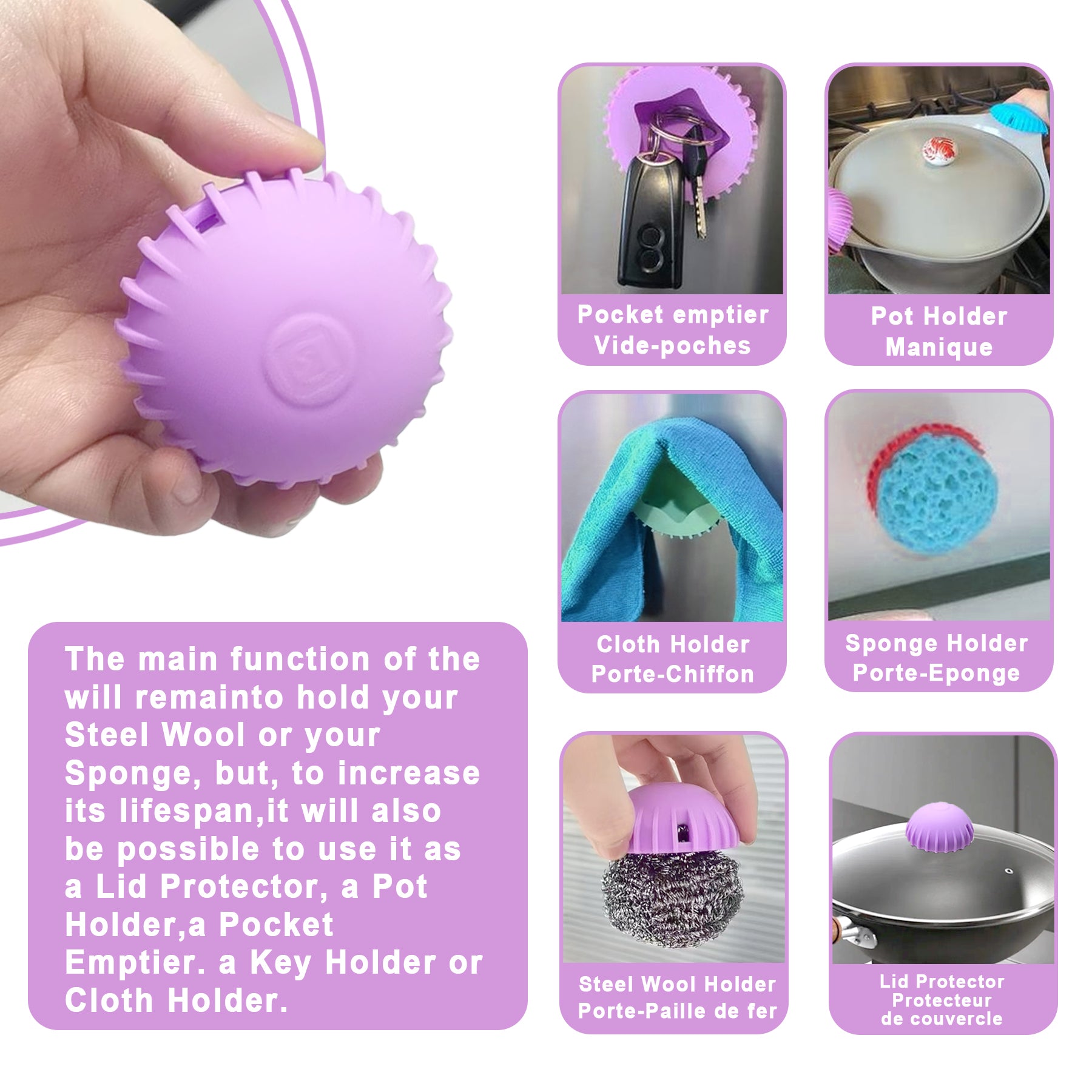 HerbAngel Multi-Functional Steel Wool Scrubber Brush
