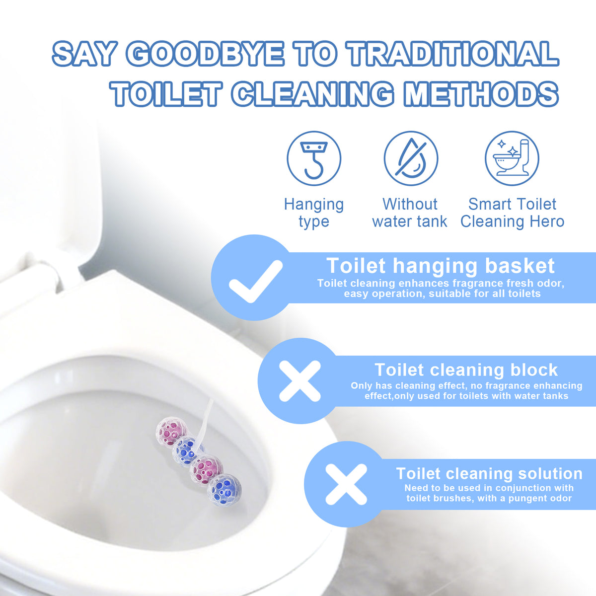 HerbAngel 4-in-1 Smart Toilet Cleaner Baskets