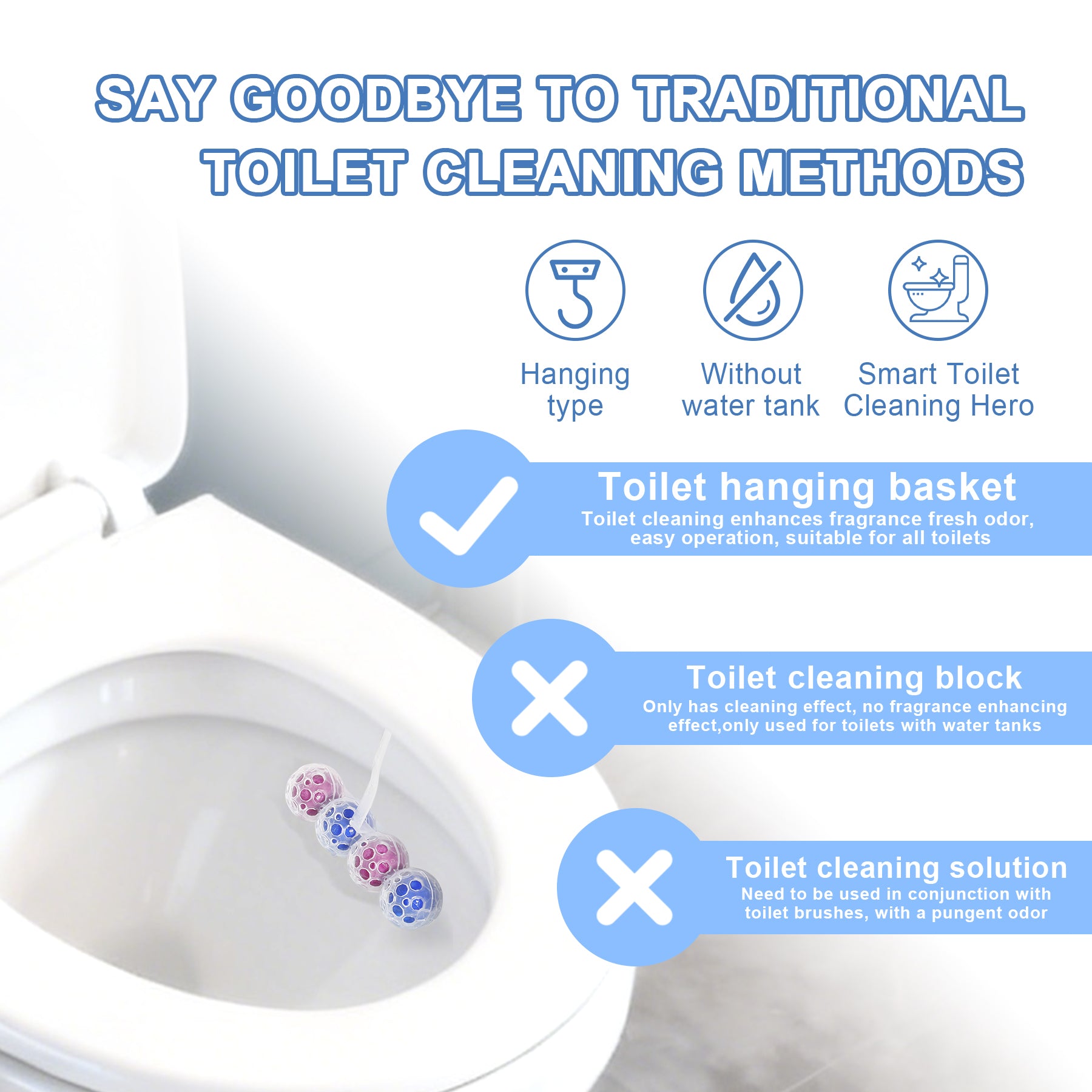 HerbAngel 4-in-1 Smart Toilet Cleaner Baskets