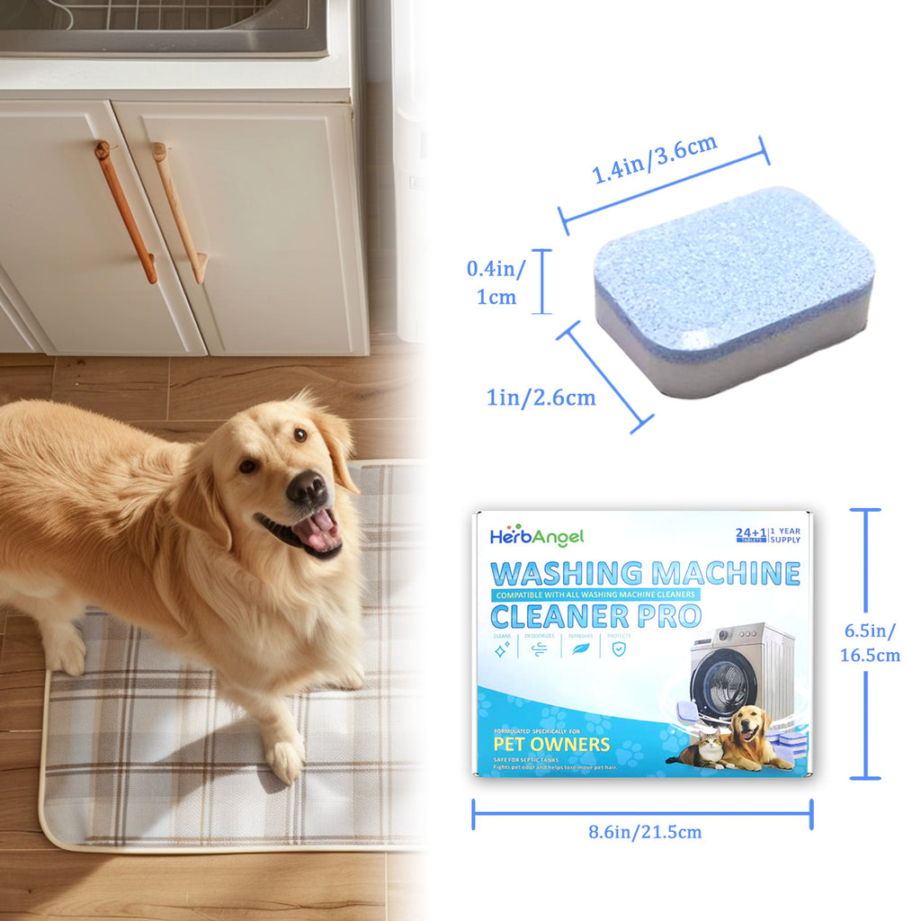 HerbAngel Washing Machine Cleaner Pro for Pet Owners (25 Tablets)