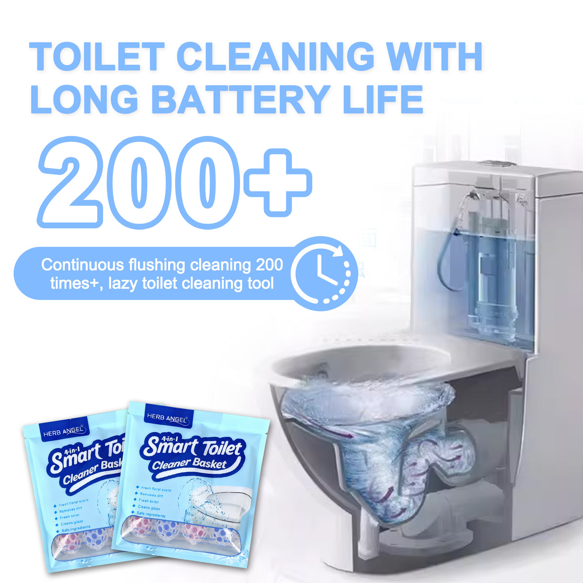 HerbAngel 4-in-1 Smart Toilet Cleaner Baskets