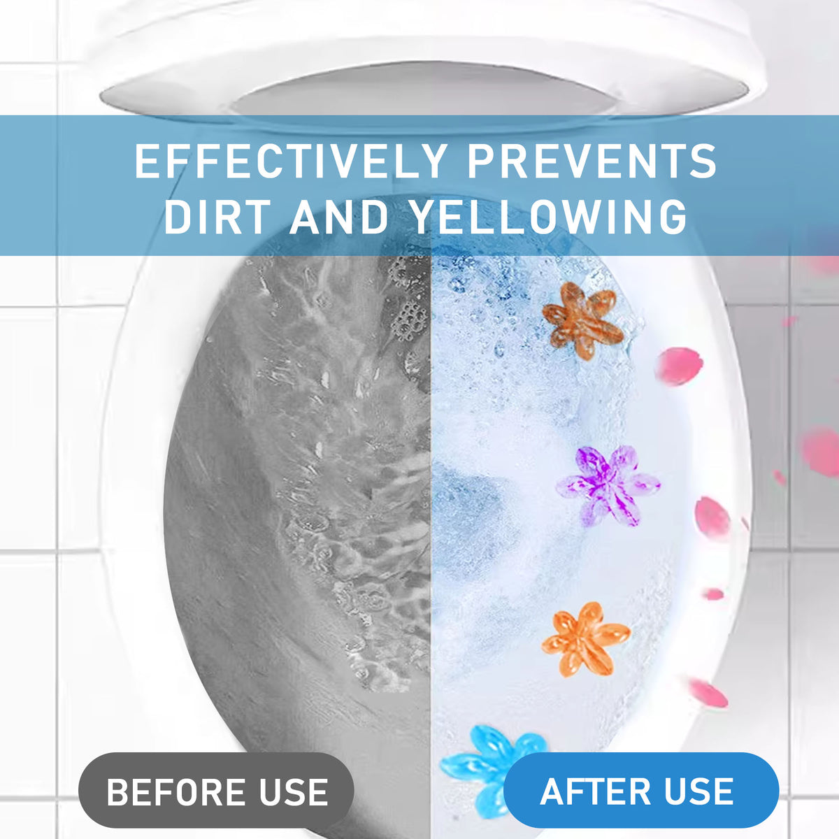 HerbAngel Toilet Gel Discs 6-in-1 (84 Flowers, Multi-Scent)