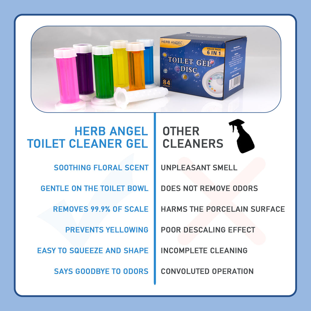 HerbAngel Toilet Gel Discs 6-in-1 (84 Flowers, Multi-Scent)
