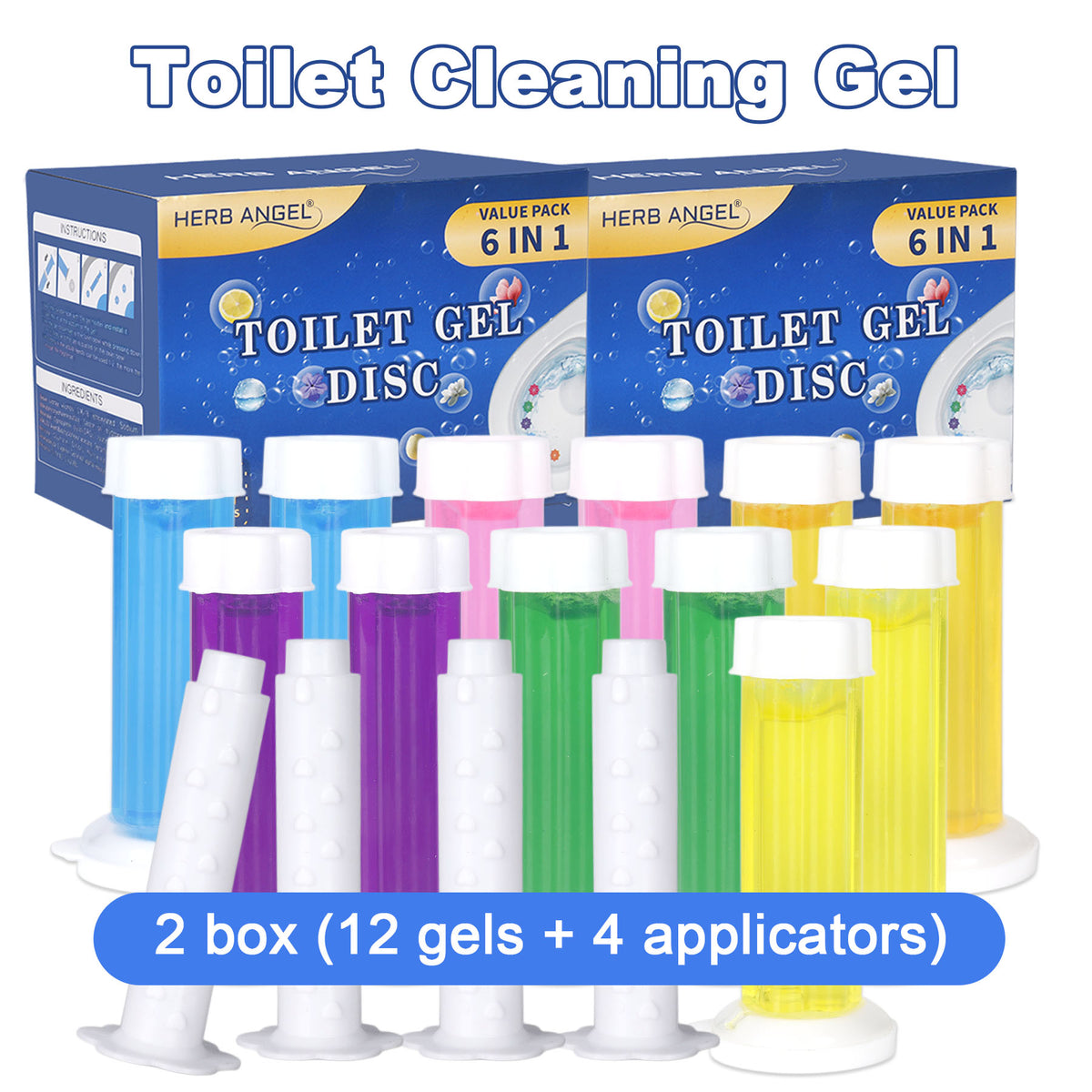 HerbAngel Toilet Gel Discs 6-in-1 (84 Flowers, Multi-Scent)
