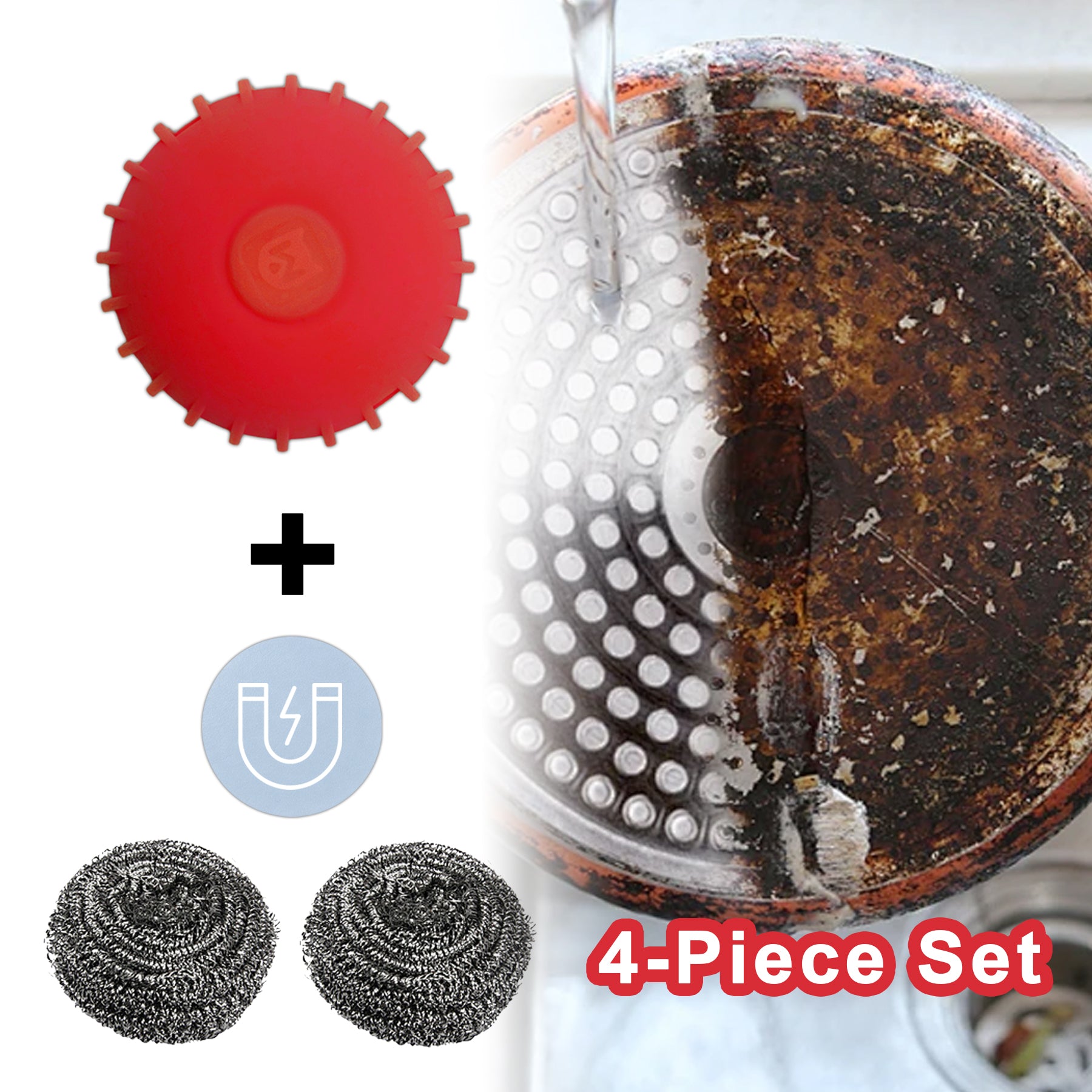 HerbAngel Multi-Functional Steel Wool Scrubber Brush