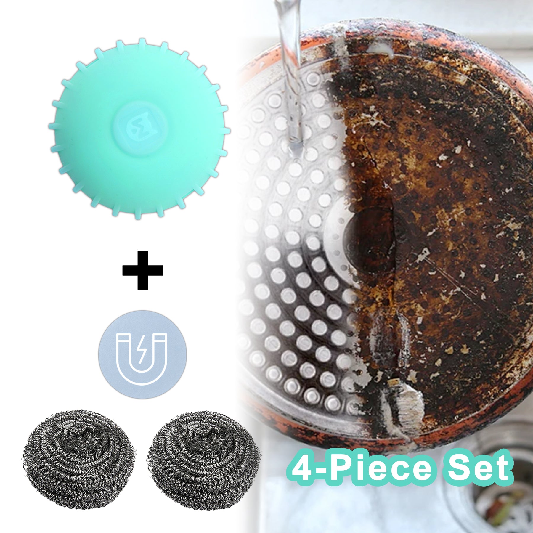 HerbAngel Multi-Functional Steel Wool Scrubber Brush